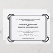 デコブラックフレームグラマーシックなレトロヴィンテージウェディング 招待状 (正面/裏面)