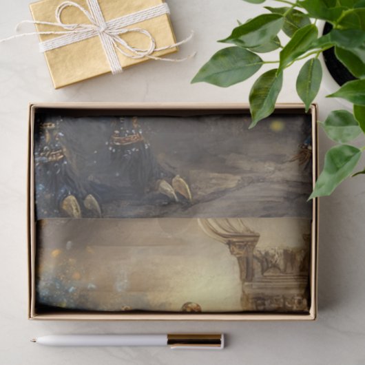 デコプティカルグリフォン狼 – 鳥金ゴールドインレイ 薄葉紙 (ギフト)