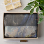 デコプティカルグリフォン鳥のパープルブルー金ゴールド 薄葉紙 (ギフト)