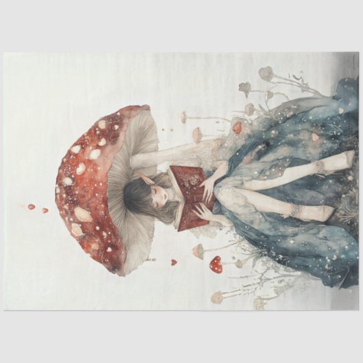 デコペお洒落ア妖精キノコとハート 薄葉紙 (正面)