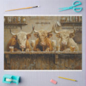 デコペお洒落バーシーン牛の飲酒 薄葉紙 (クラフト)