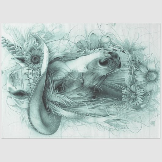 デコペお洒落ージ単色馬ポートレート 薄葉紙 (正面)