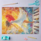 デコペお洒落ージ女性油彩画キーボード 薄葉紙 (クラフト)