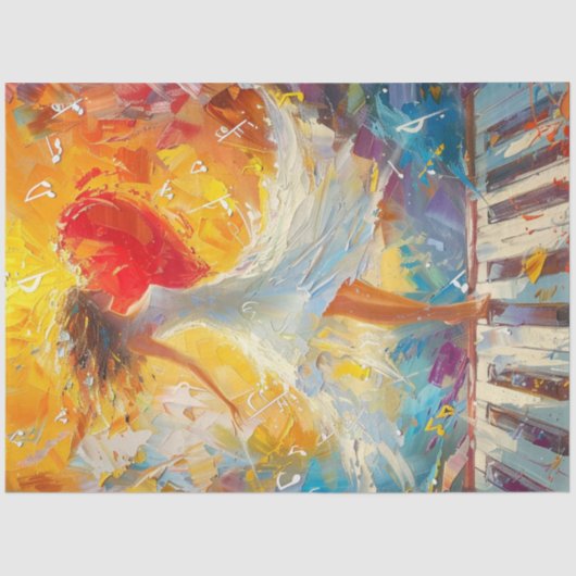 デコペお洒落ージ女性油彩画キーボード 薄葉紙 (正面)