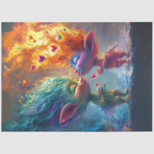 デコペお洒落ージ小さな生き物のヘ白熱［赤熱］光を放つアー 薄葉紙 (正面)