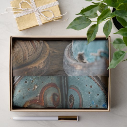 デコペお洒落ージ石畳コミカル顔ブーツ 薄葉紙 (ギフト)