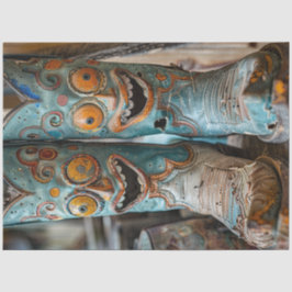 デコペお洒落ージ石畳コミカル顔ブーツ 薄葉紙