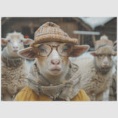 デコペお洒落ージ羊の冬の服と眼鏡 薄葉紙 (正面)