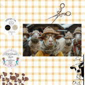 デコペお洒落ージ羊の冬の服と眼鏡 薄葉紙