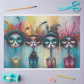 デコペお洒落ージ羽毛の4人女性 薄葉紙 (クラフト)