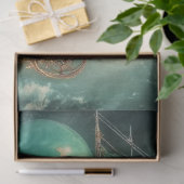 デコペお洒落ージ飛行船ホットエアバルーン緑 薄葉紙 (ギフト)