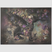 デコペお洒落ージ黒馬の複雑な花 薄葉紙 (正面)