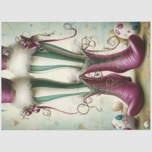 デコペお洒落ースターストライプのストッキング卵 薄葉紙 (正面)