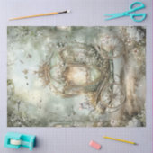 デコペお洒落ーファンタジー華美キャリッジとネズミ 薄葉紙 (クラフト)