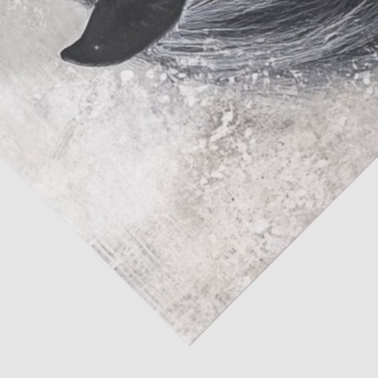 デコペお洒落ー抽象芸術白黒馬 薄葉紙 (詳細)