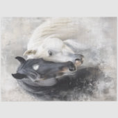 デコペお洒落ー抽象芸術白黒馬 薄葉紙 (正面)