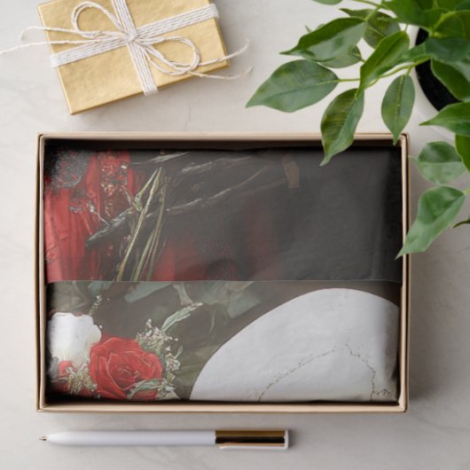 デコペお洒落ー結婚グの黒と赤 薄葉紙 (ギフト)