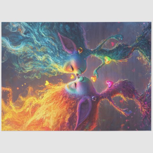 デコペお洒落ー鮮やかハートキャラクター 薄葉紙 (正面)