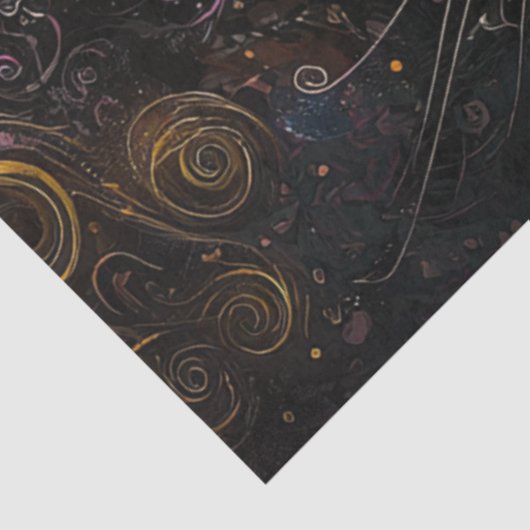 デコペお洒落数々のージ色の猫と帽子 薄葉紙 (詳細)