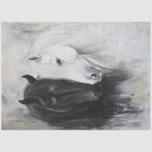 デコペお洒落白黒馬優雅 薄葉紙 (正面)