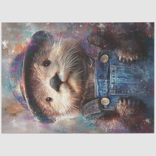 デコペお洒落絵を描ポートレートシーオッター 薄葉紙 (正面)