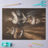 デコペお洒落芸術的ポートレートキャットファミリー 薄葉紙 (クラフト)