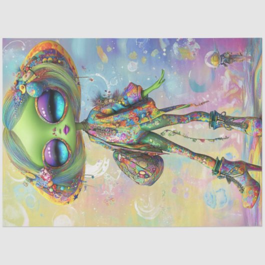 デコペサイケデリックーファッションガールキャラクター離れ 薄葉紙 (正面)