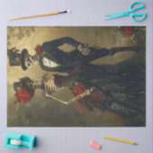 デコペビクトリアンゴシックスケルトン結婚式の日 薄葉紙 (クラフト)