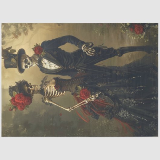 デコペビクトリアンゴシックスケルトン結婚式の日 薄葉紙 (正面)