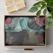 デコペビクトリアンーバレンタインカップル赤&黒 薄葉紙 (ギフト)