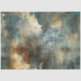 デコペフェイクージ仕上げ抽象芸術ブルーブラウンホワイト 薄葉紙