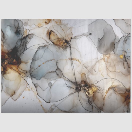 デコペフェイクージ仕上げ黒金ゴールド大理石効果 薄葉紙 (正面)