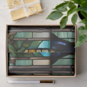 デコペフェイクージ工芸組織用フクロウのステンドグラス 薄葉紙 (ギフト)