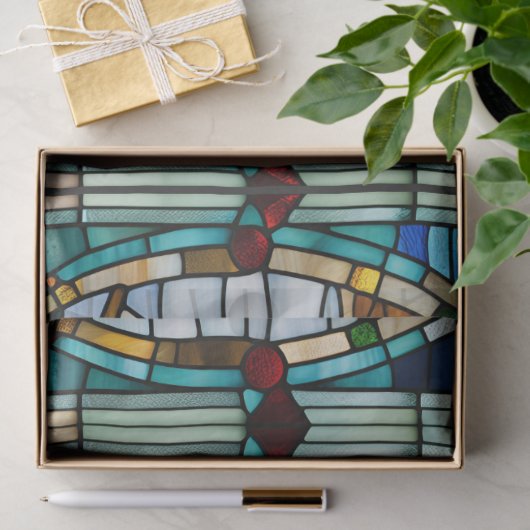 デコペフェイクージ工芸Ti用の帆船ステンドグラス 薄葉紙 (ギフト)