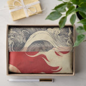 デコペフェイクージ日本のサンと赤の白の渦巻き 薄葉紙 (ギフト)