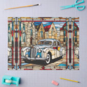 デコペフェイクージ用ステンドグラスヴィンテージ車 薄葉紙 (クラフト)