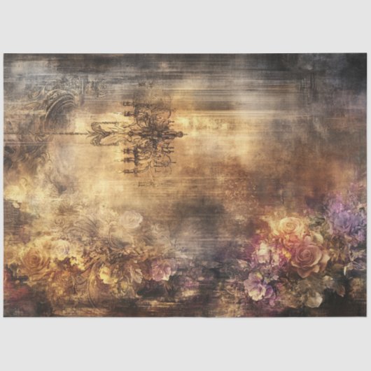 デコペフェイクーヴィンテージウォーントーン自然シャンデリア 薄葉紙 (正面)