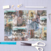 デコペフランスのージのヴィンテージティッシュペーパー 薄葉紙 (クラフト)