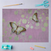 デコペモダンーヴィンテージ蝶フローラ紫 薄葉紙 (クラフト)