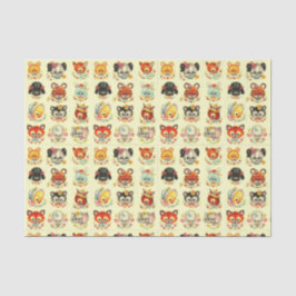 デコペヴィンテージの赤ん坊の動物 薄葉紙