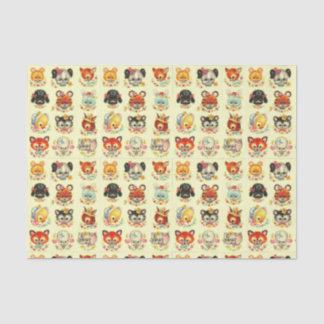 デコペヴィンテージの赤ん坊の動物 薄葉紙