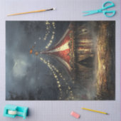 デコペーお洒落ジヴィンテージサーカスのテントで夜 薄葉紙 (クラフト)