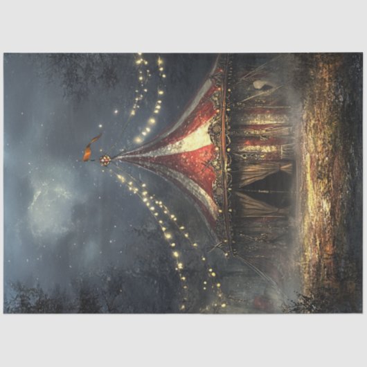 デコペーお洒落ジヴィンテージサーカスのテントで夜 薄葉紙 (正面)