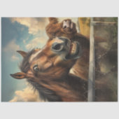 デコペーお洒落ジ写真おもしろい顔馬 薄葉紙 (正面)