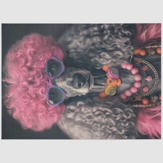 デコペーお洒落ジ鮮やかコロレスタンダードプードル 薄葉紙 (正面)