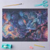 デコペーサイケデリックジ抽象芸術鮮やかアート 薄葉紙 (クラフト)