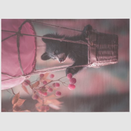 デコページお洒落ベビーベアバルーンエアチンベリー 薄葉紙 (正面)