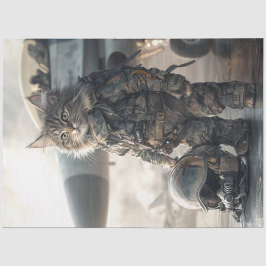 デコページお洒落軍隊キャットアビエーター 薄葉紙 (正面)