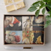 デコページのためのクリスマスネズミの大規模なコラージュ 薄葉紙 (ギフト)