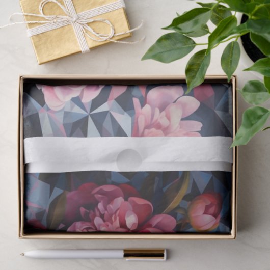 デコページのための幾何学的な牡丹の芸術 薄葉紙 (ギフト)